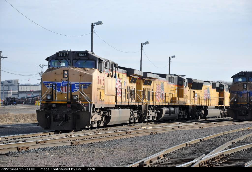 Tied down westbound manifest waits in the yard